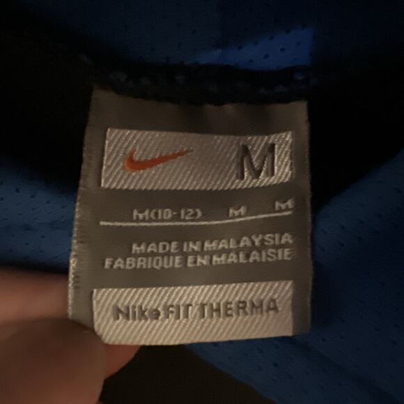 Nike Therma Fit Youth Kids Pullover hoodie Polyester Pockets Blue/Black Size M - Picture 5 of 8